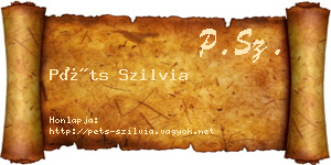 Péts Szilvia névjegykártya