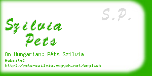 szilvia pets business card